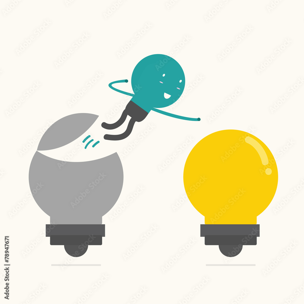 business man jumping to new idea,vector,illustration. business man jumping to new idea,vector,illustration.