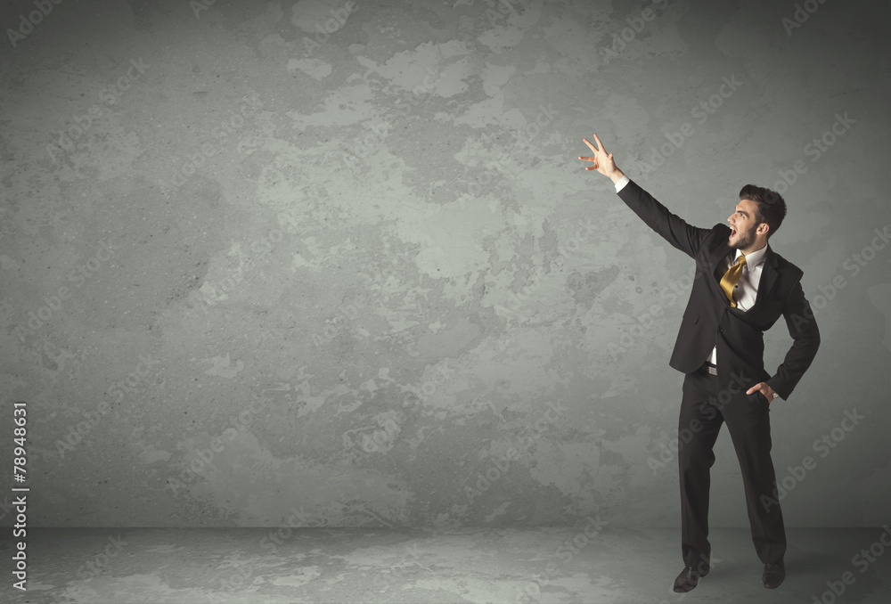 Fototapeta premium Business person throwing with empty copyspace
