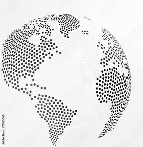 Abstract dotted globe earth. photo