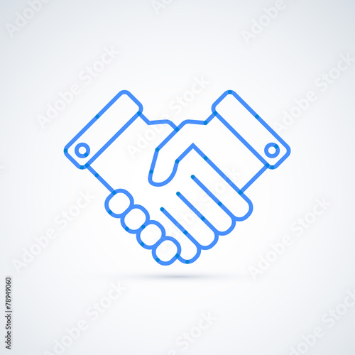 Blue icon handshake