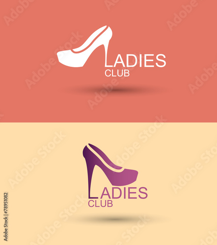 logo  women shoe stylized. Concept for a women's Club. Vector il