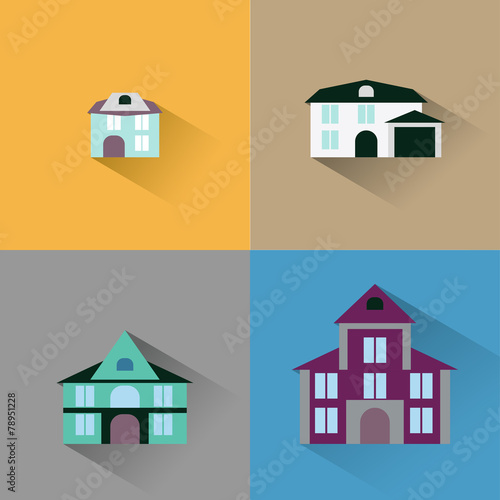  set house. Buildings icon