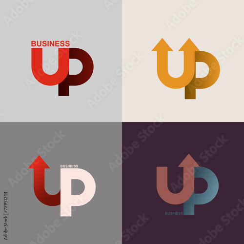 logo of the up arrow. Business application icon photo