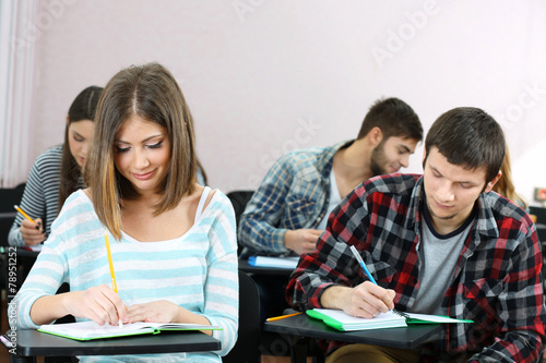 Group of students sitting in classroom