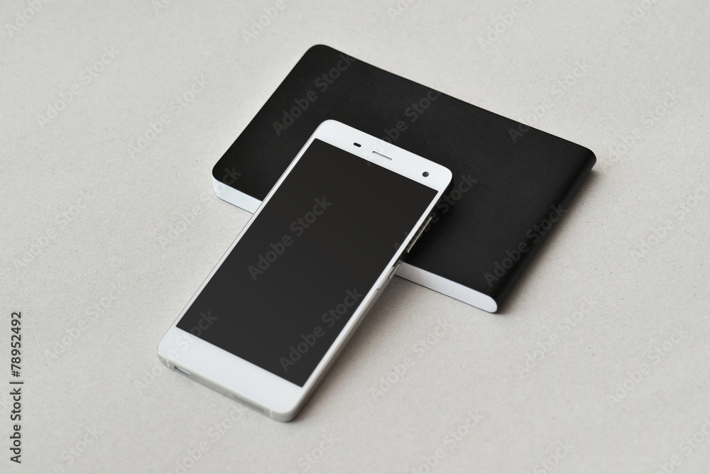 Smart phone and notebook, isolated Smart phone and notebook, isolated