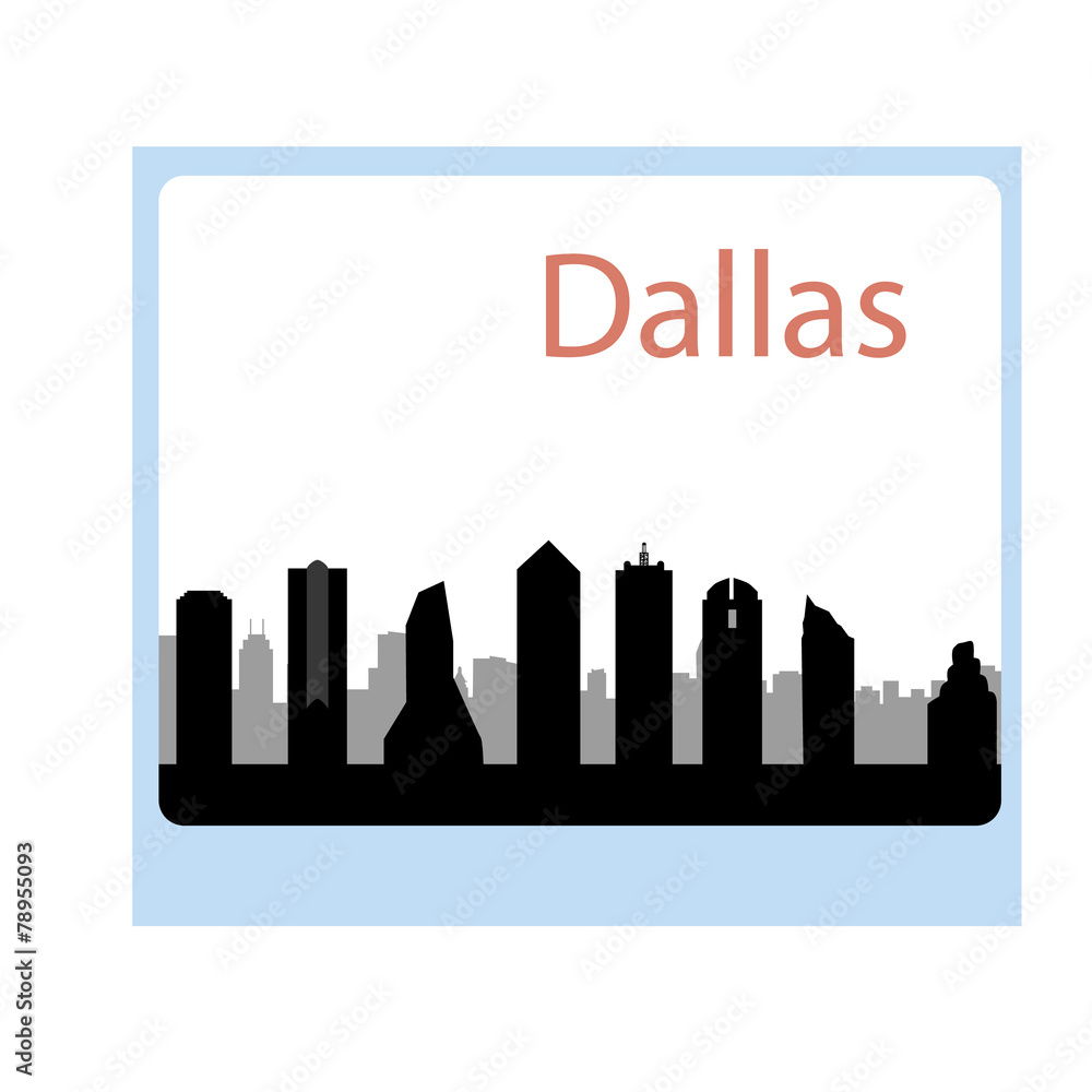 Fototapeta premium Dallas USA city skyline silhouette vector illustration