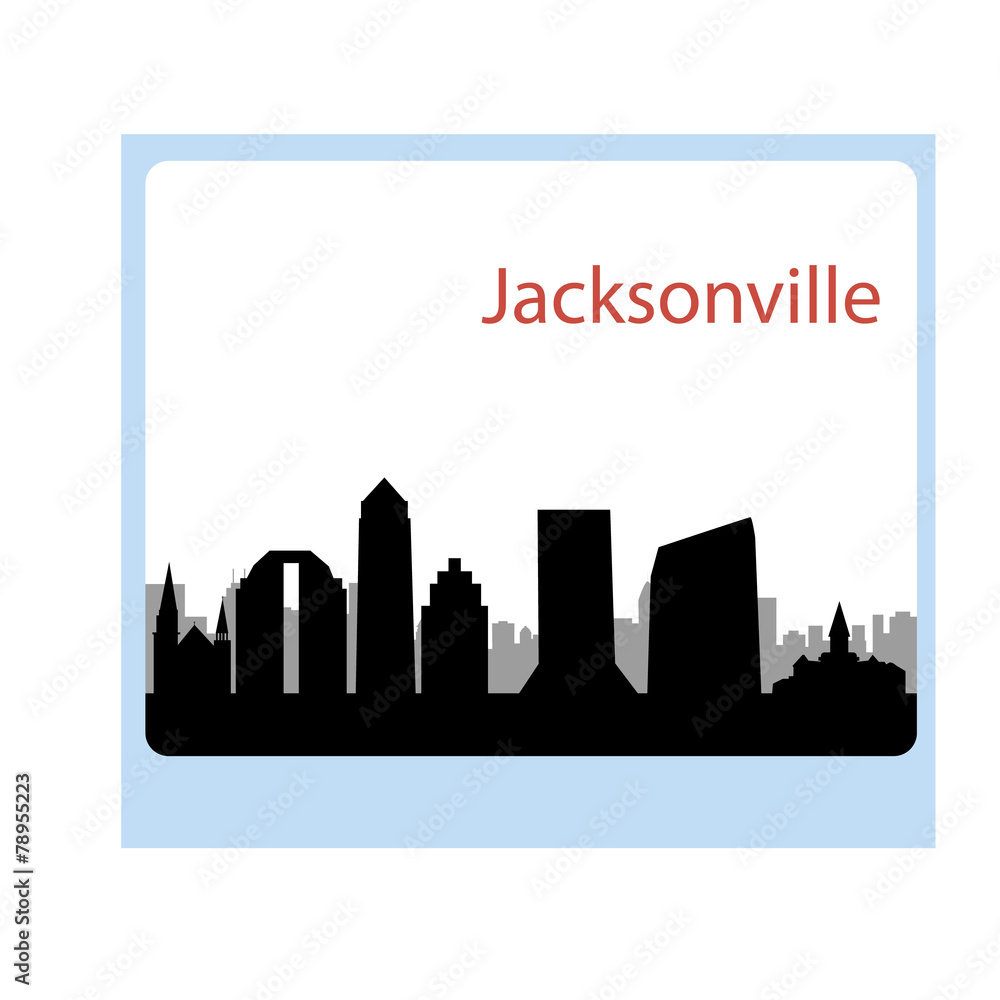 Cartoon skyline silhouette of the city of Jacksonville, Florida, Cartoon skyline silhouette of the city of Jacksonville, Florida,