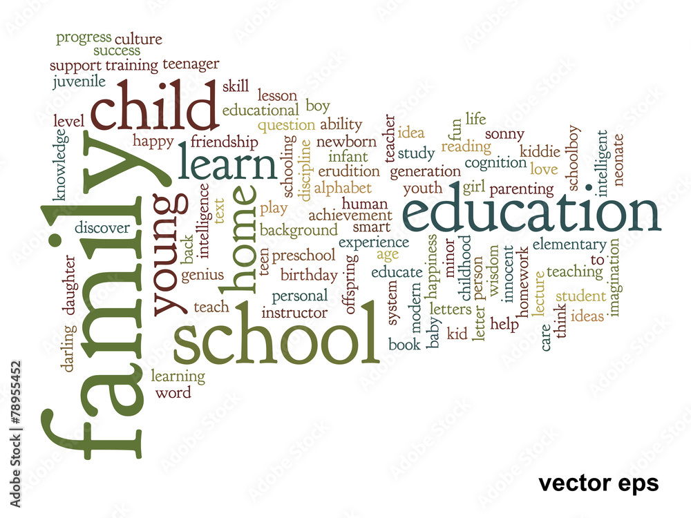 Vector conceptual education word cloud Vector conceptual education word cloud