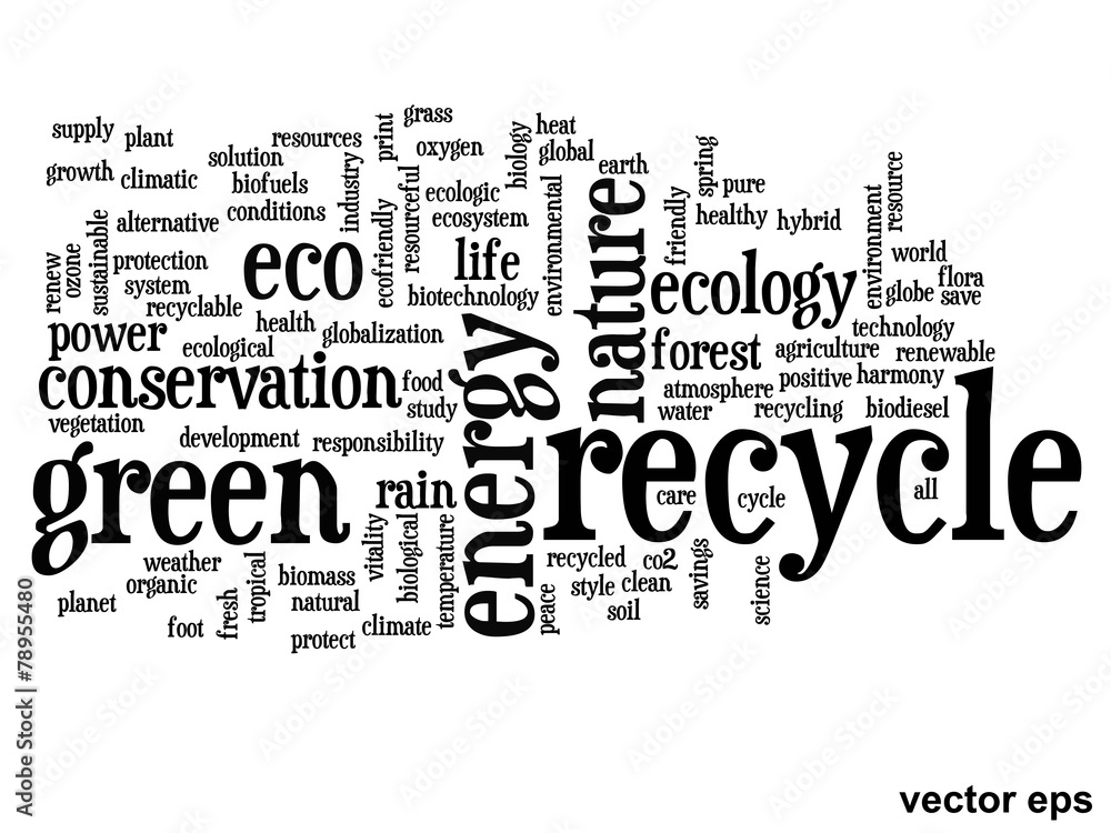 Obraz premium Vector conceptual ecology word cloud