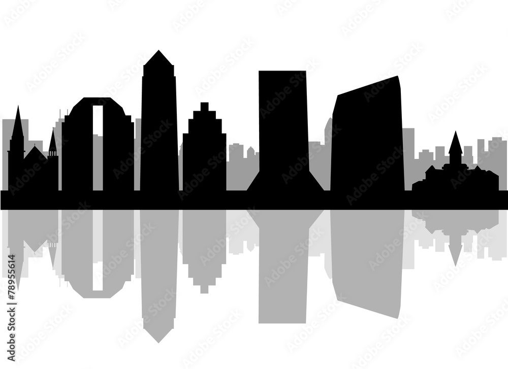 Cartoon skyline silhouette of the city of Jacksonville, Florida,