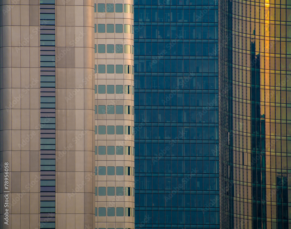 Facades of skyscrapers in Frankfurt, Germany Facades of skyscrapers in Frankfurt, Germany