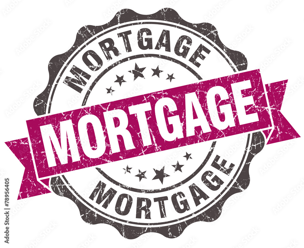 mortgage grunge violet seal isolated on white mortgage grunge violet seal isolated on white