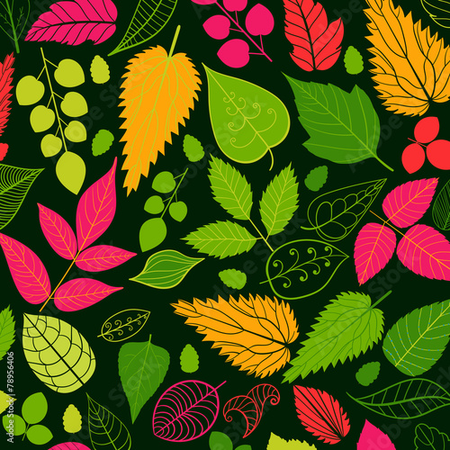 Colored pattern on leaves theme. Autumn pattern with leaves.Can