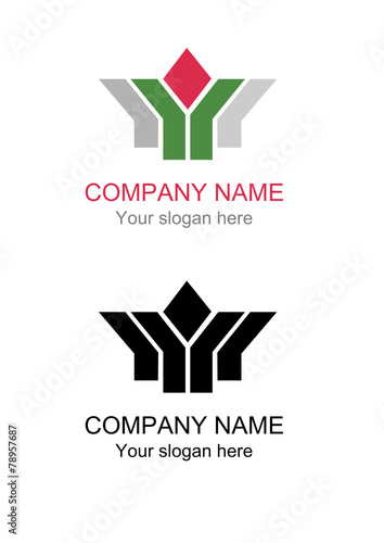 Logo abstract red rhomb