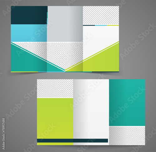 Tri-fold business brochure template, two-sided template design