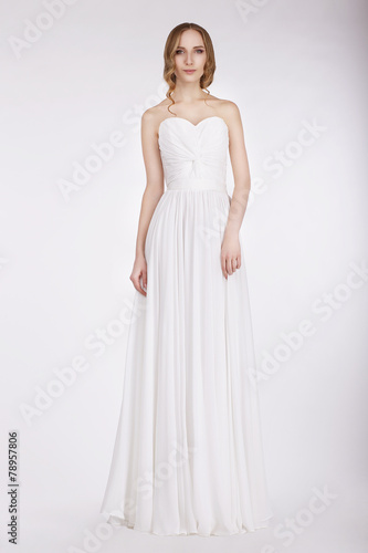 Appealing Young Bride in Wedding Dress
