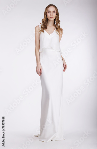 Elegance. Beautiful Bride in Sleeveless Dress © gromovataya