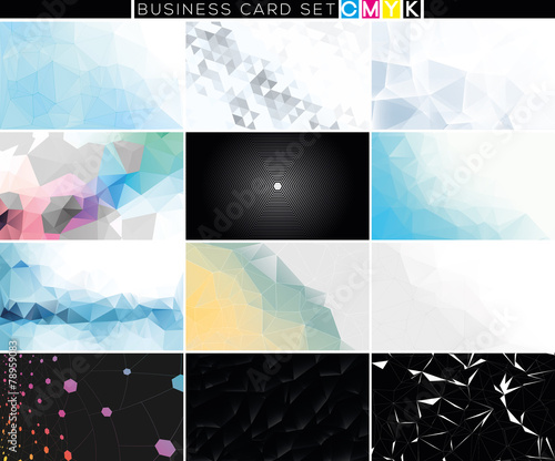 Set of horizontal business cards, abstract backgrounds.