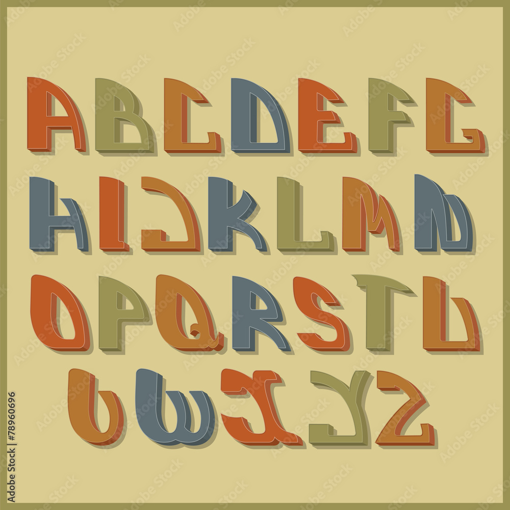 Retro styled font. Design elements. Retro styled font. Design elements.