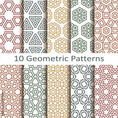 set of ten geometric patterns