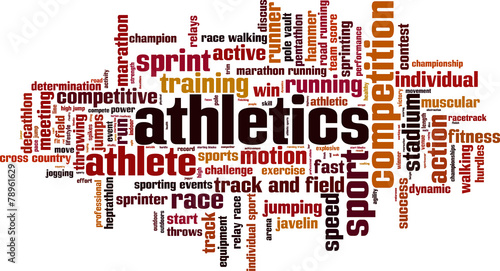 Athletics word cloud concept. Vector illustration