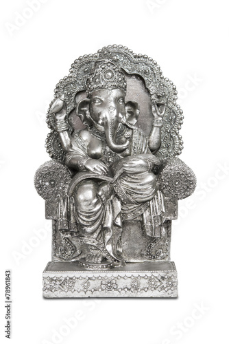 Figurine of Hindu god Ganesha with clipping path.