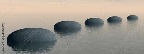 Steps on the ocean - 3D render