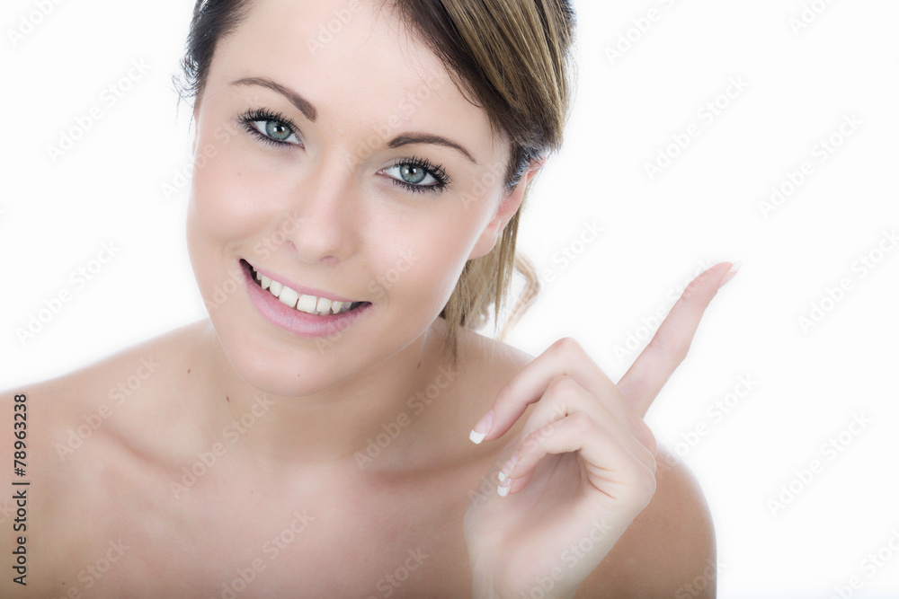 Attractive Young Woman Pointing Attractive Young Woman Pointing