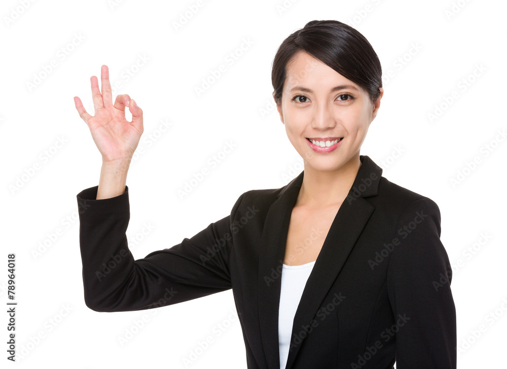 Businesswoman with ok sign Businesswoman with ok sign