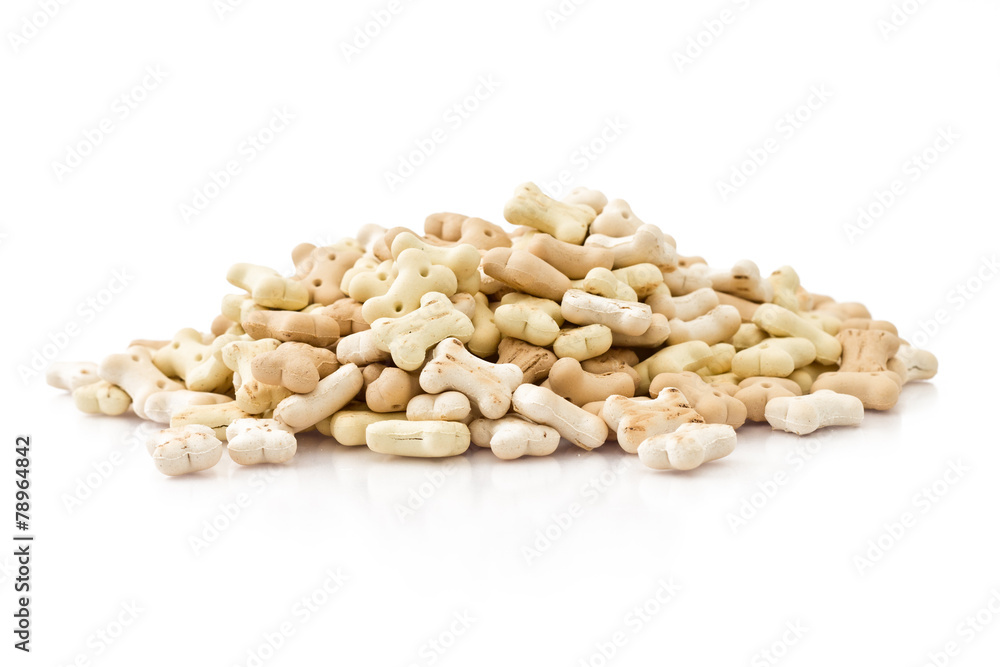 Dry dog food isolated on white Dry dog food isolated on white