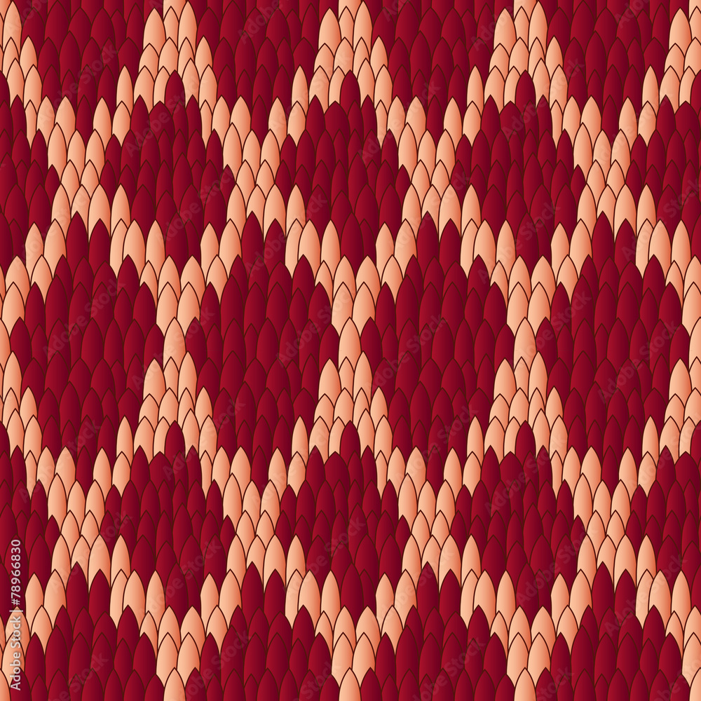 Fototapeta premium Viper skin red seamless pattern