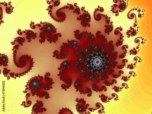 Decorative fractal background in a yellow - brown colors