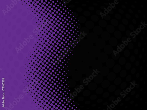 Abstract halftone purple wave with black background