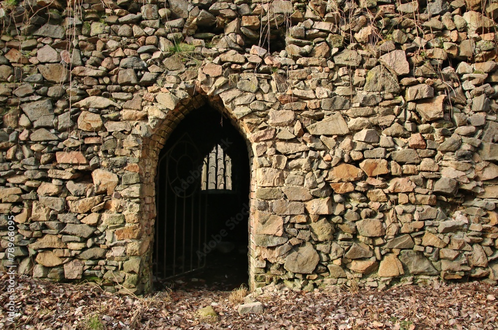 gate in ancient stone wall