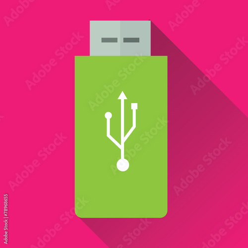 USB Flash Drive Flat Icon