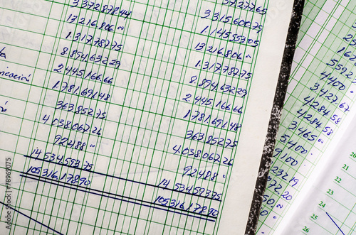 Принти на полотні Handwritten accounting