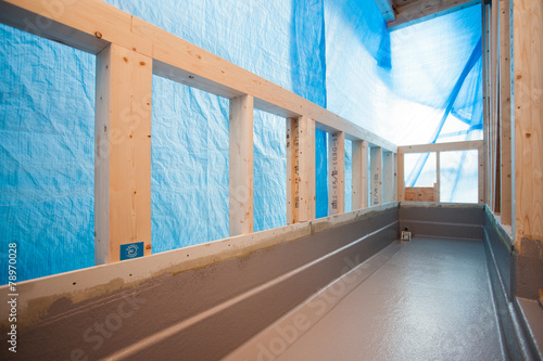 Fototapeta 木造住宅の建設 ベランダ工事