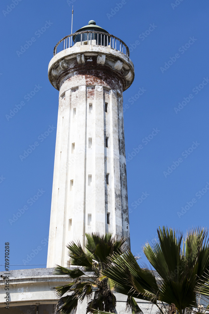 Old lighthouse in Pondicherry (Puducherry), Tamil Nadu state in 