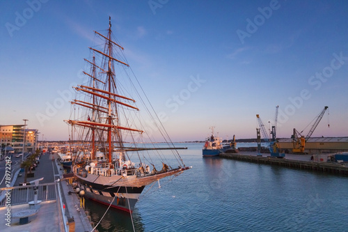 Tall ship moored at Poole Quay