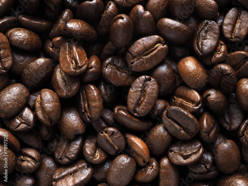 Roasted coffee crop beans background