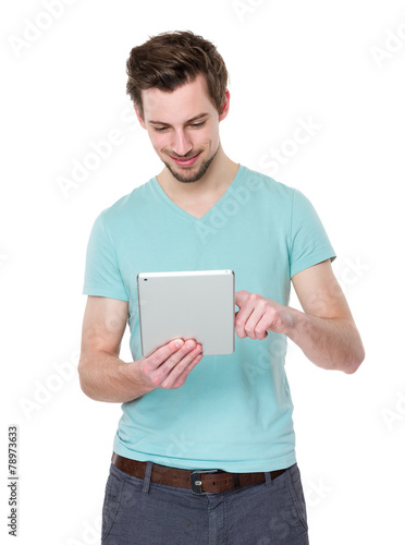 Man use of tablet