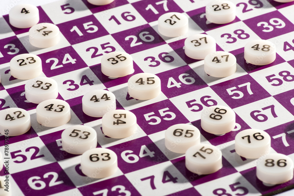 Plastic Bingo Numbers on Top of the Game Card Plastic Bingo Numbers on Top of the Game Card