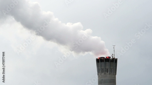 Smoking factory smoke stack