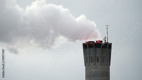Smoking factory smoke stack