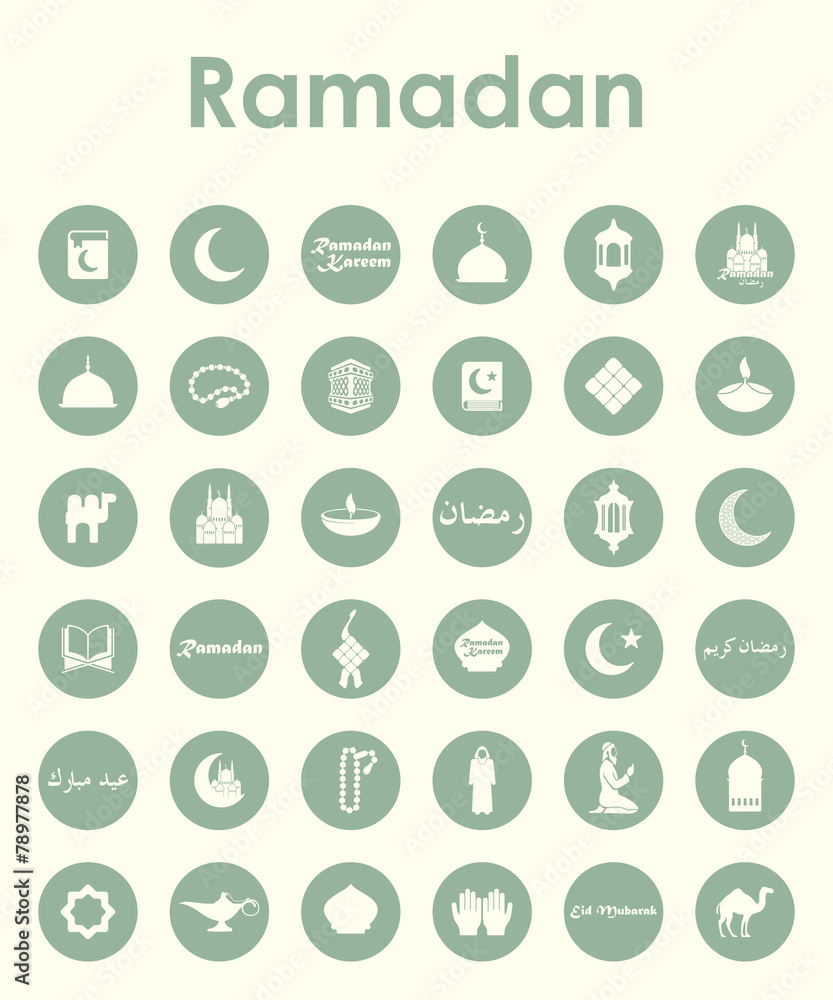 Set of ramadan simple icons Set of ramadan simple icons