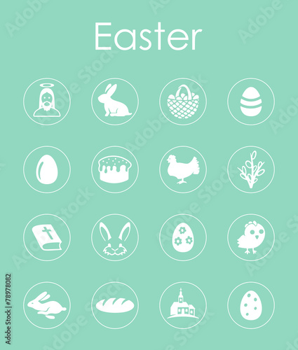 Set of easter simple icons