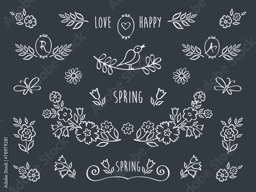 Elements for mother's day, birthday, wedding.