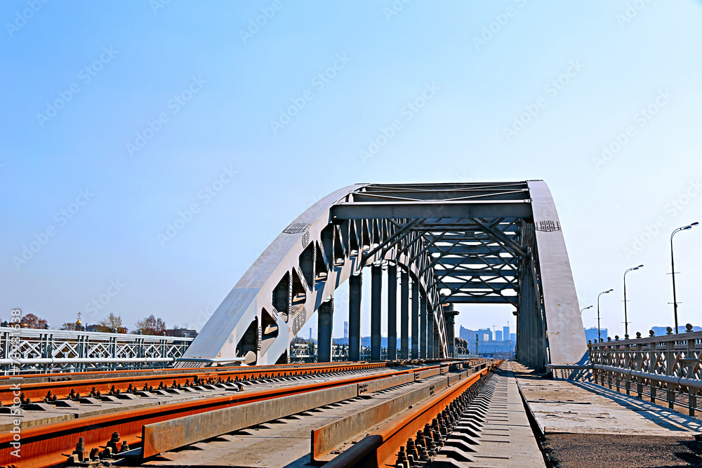 Obraz premium Railway bridge with steel spans