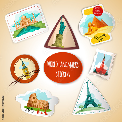 World Landmarks Stickers © Macrovector