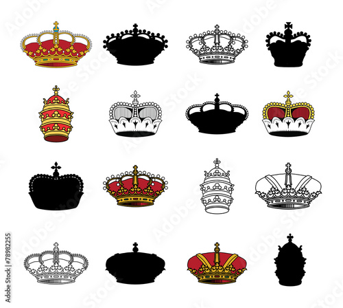 crown set, vector.coat of arms